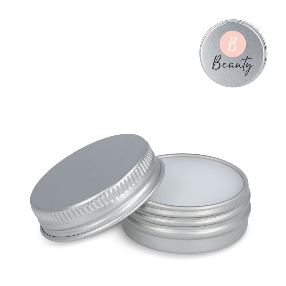 Runde Lippenbalsam-Dose aus recyceltem Aluminium Runde Lippenbalsam-Dose aus recyceltem Aluminium