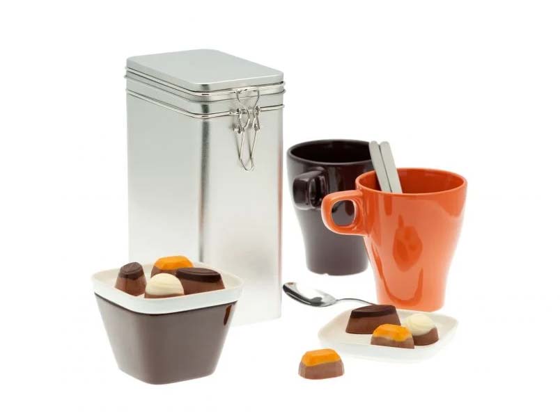 Rechteckige Kaffeedose | silbern | 1700ml