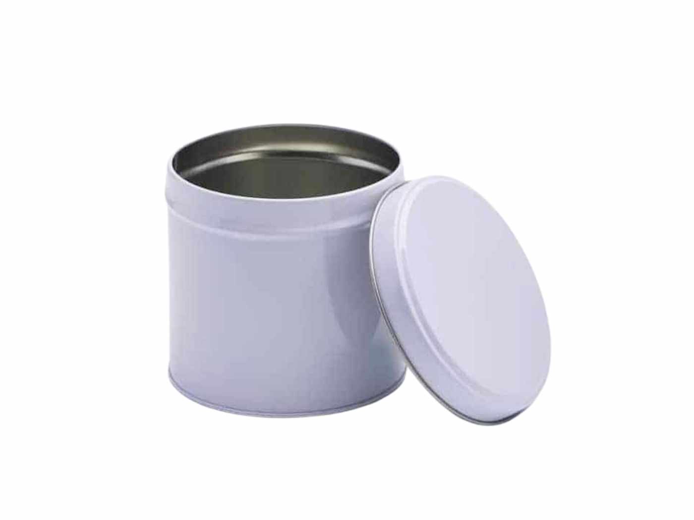 Runde Weißblechdose mittel – Weiß