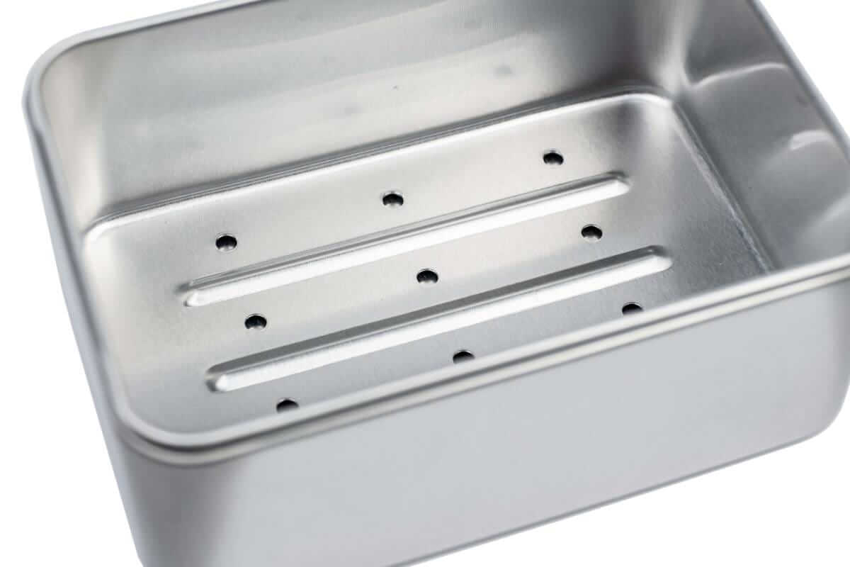 Seifendose mit Abtropfschale | 3-teilig | 100 x 70 x 35 mm