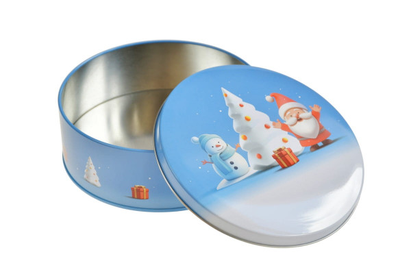 Runde Weihnachtsdose Schneemann Runde Weihnachtsdose Schneemann