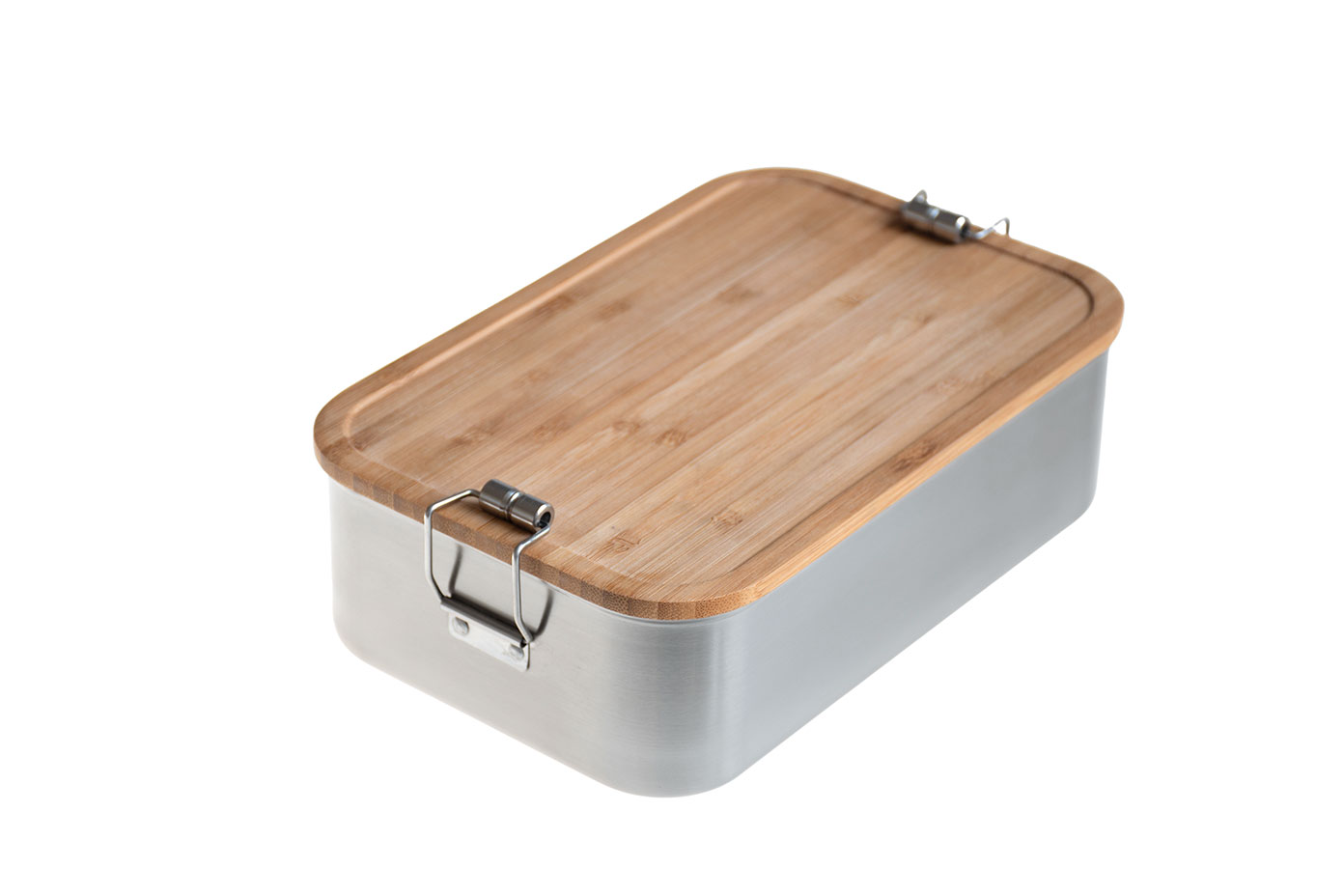 Lunchbox aus Edelstahl mit Bambusdeckel – 1800 ml Lunchbox aus Edelstahl mit Bambusdeckel – 1800 ml