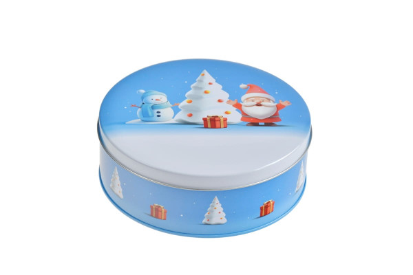 Runde Weihnachtsdose Schneemann