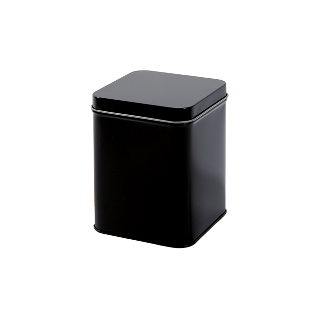 Schwarze viereckige 200g Dose 88x88x115mm