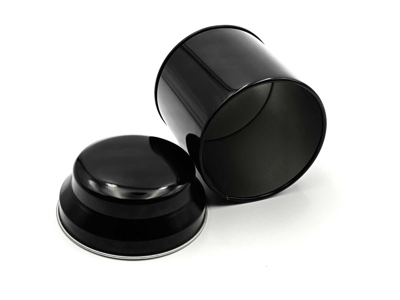 Schwarze runde Dose Ø 53 x 70 mm