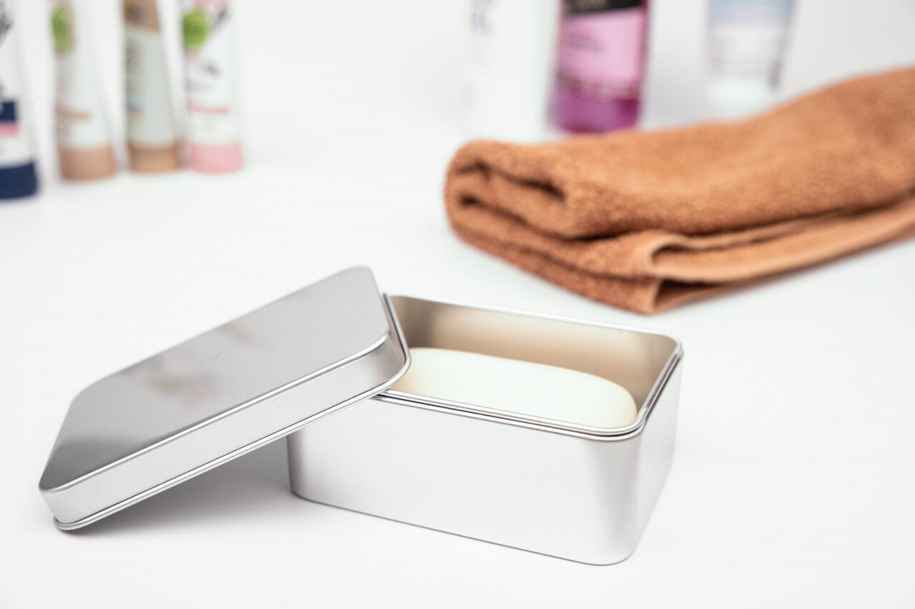 Seifendose mit Abtropfschale | 3-teilig | 100 x 70 x 35 mm