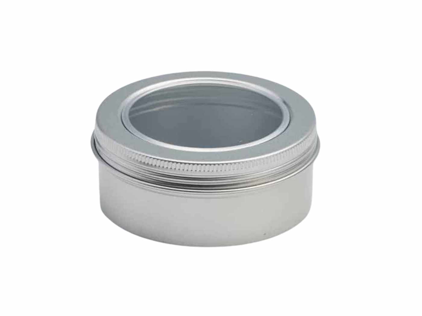 Runde Aluminiumdose mit Fenster, 150 ml