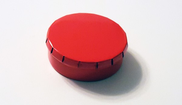 runde Blechdose mit Klick-Klack-Deckel (D45*15mm), rot