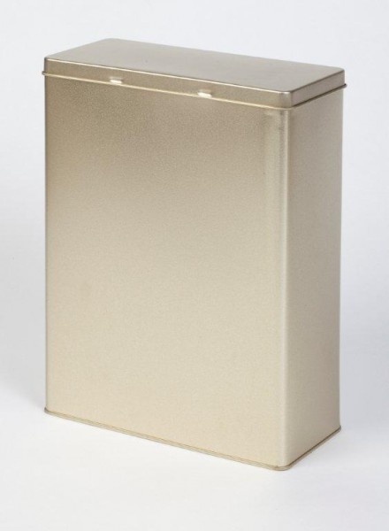 goldene Blechdose mit Scharnierdeckel (191x87x255mm)